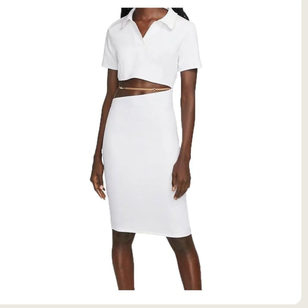 NWT NIKE x JACQUEMUS La Robe Polo Dress White w/ Tan